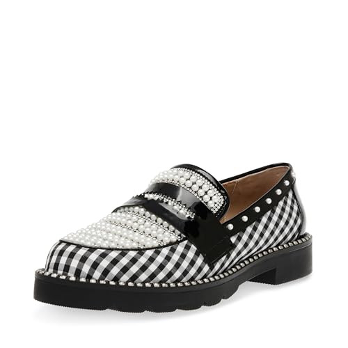 Betsey Johnson Women's Darian Loafer, Black/White Multi, 10 | Amazon (US)