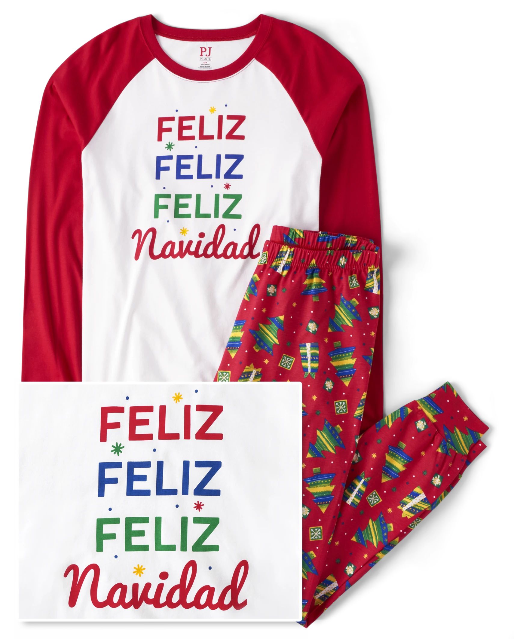 Unisex Adult Matching Family Feliz Navidad Cotton Pajamas - ruby | The Children's Place