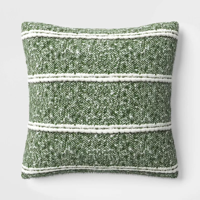 Woven Boucle Striped Square Christmas Throw Pillow - Threshold™ | Target