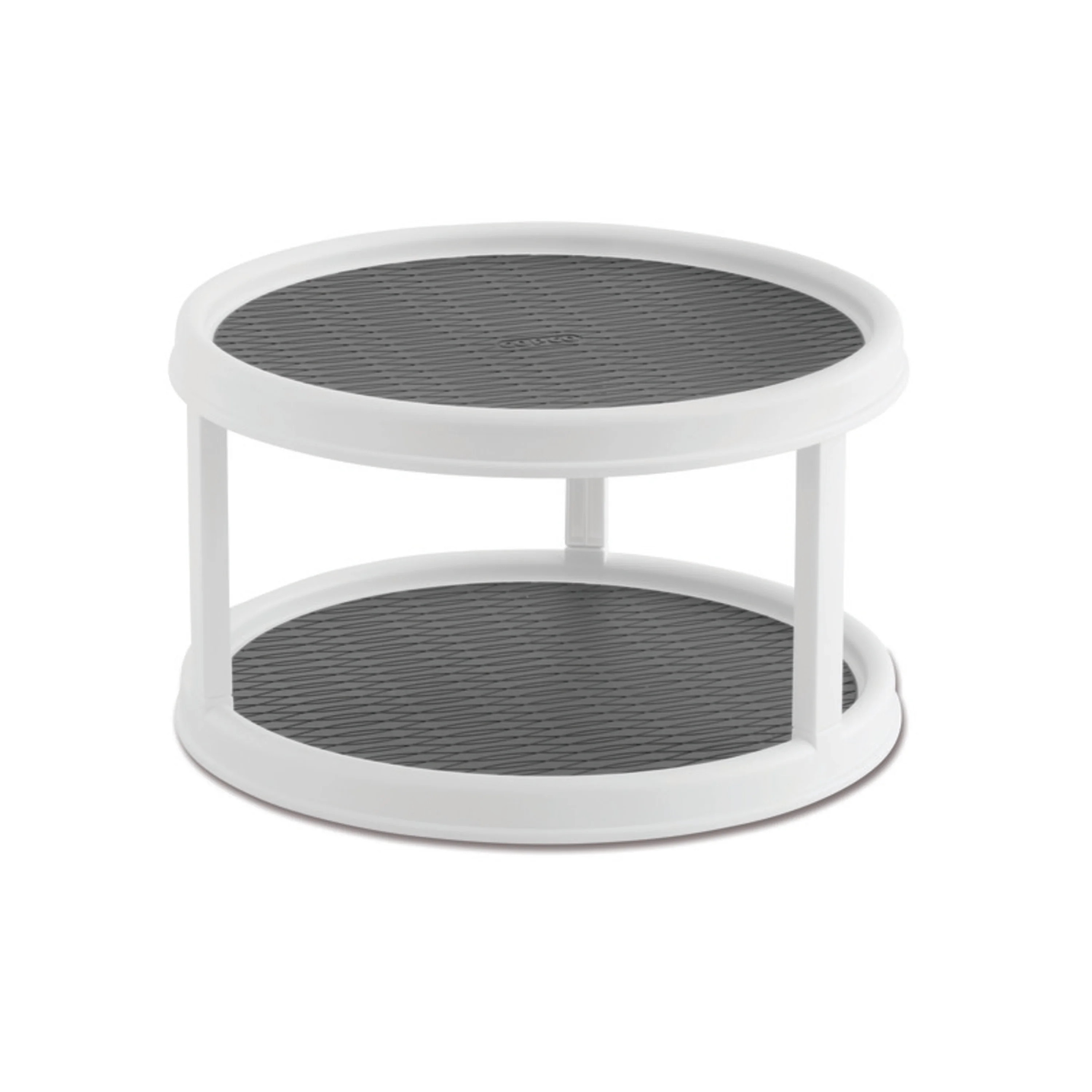 Copco Non-Skid 2-Tier Pantry Cabinet Lazy Susan Turntable, 12-inch, White/Gray, 2-pack | Walmart (US)