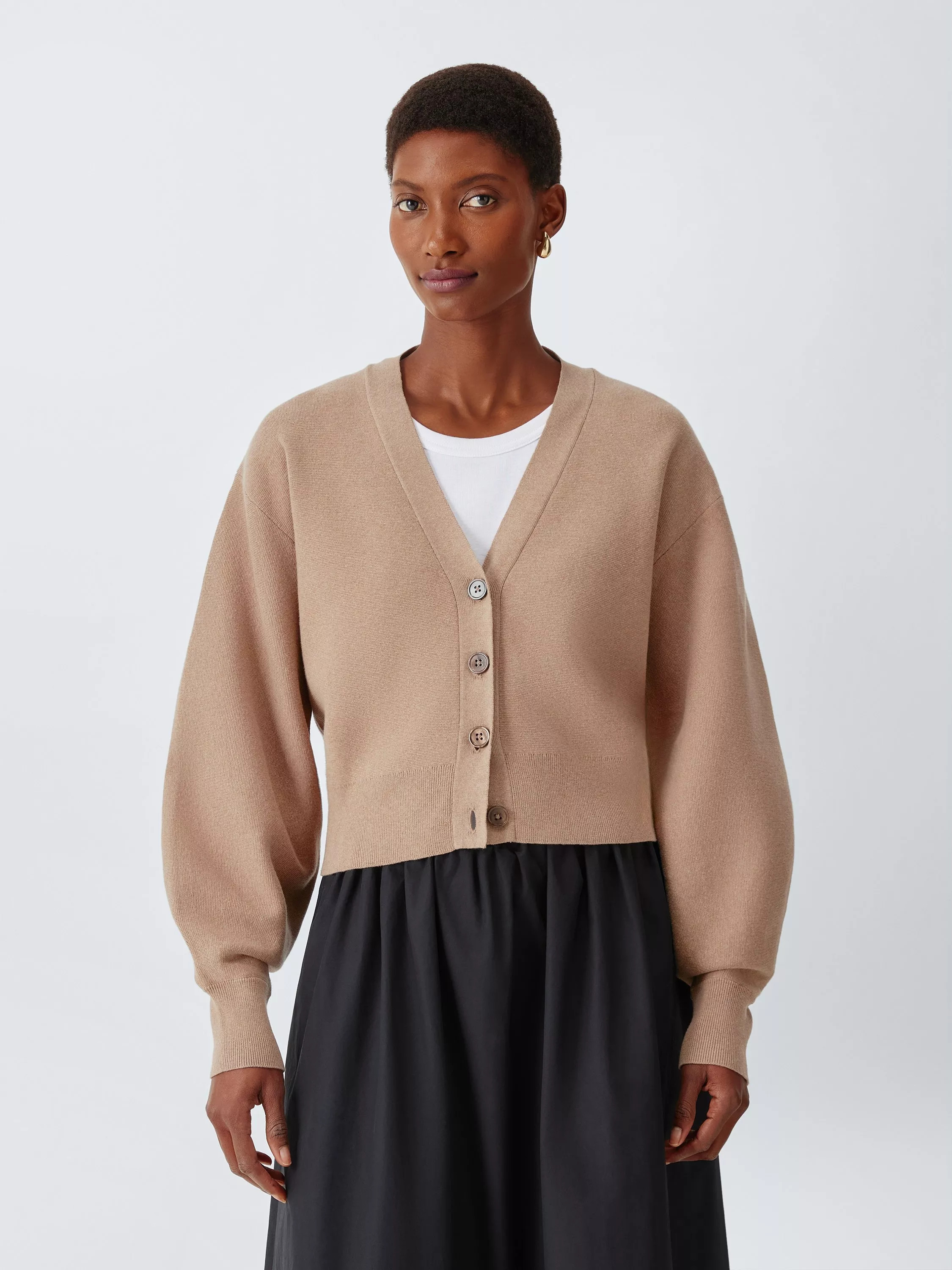 John Lewis V-Neck Cotton Blend Cardigan | John Lewis (UK)