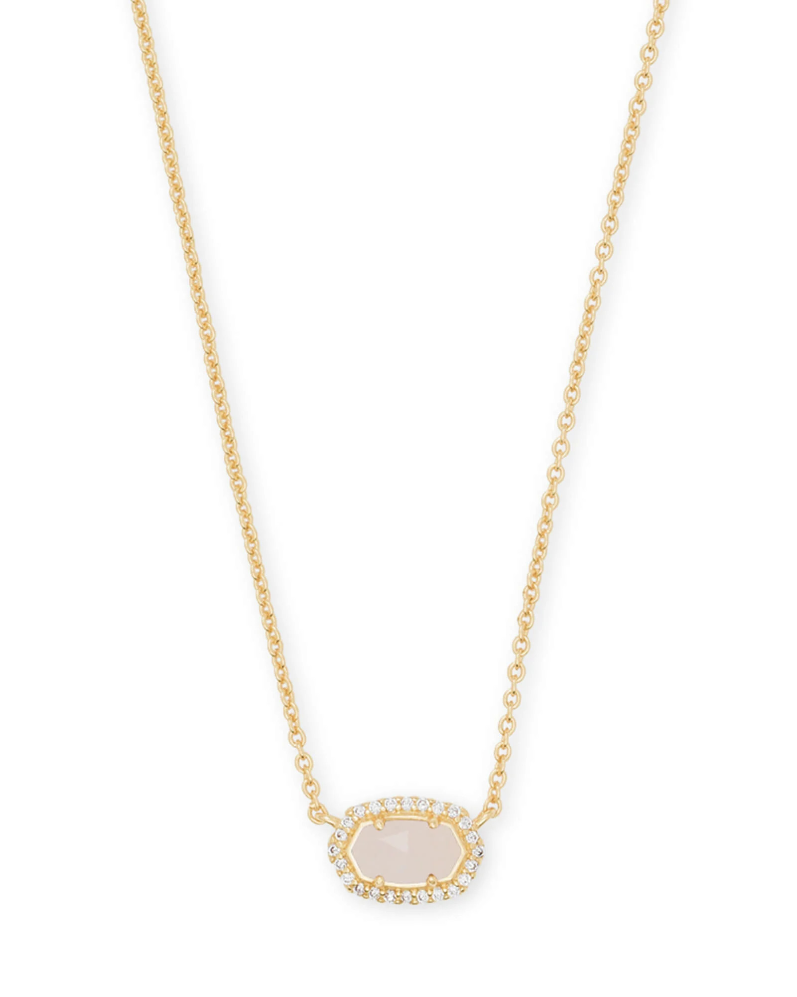 Chelsea Gold Pendant Necklace in Rose Quartz | Kendra Scott