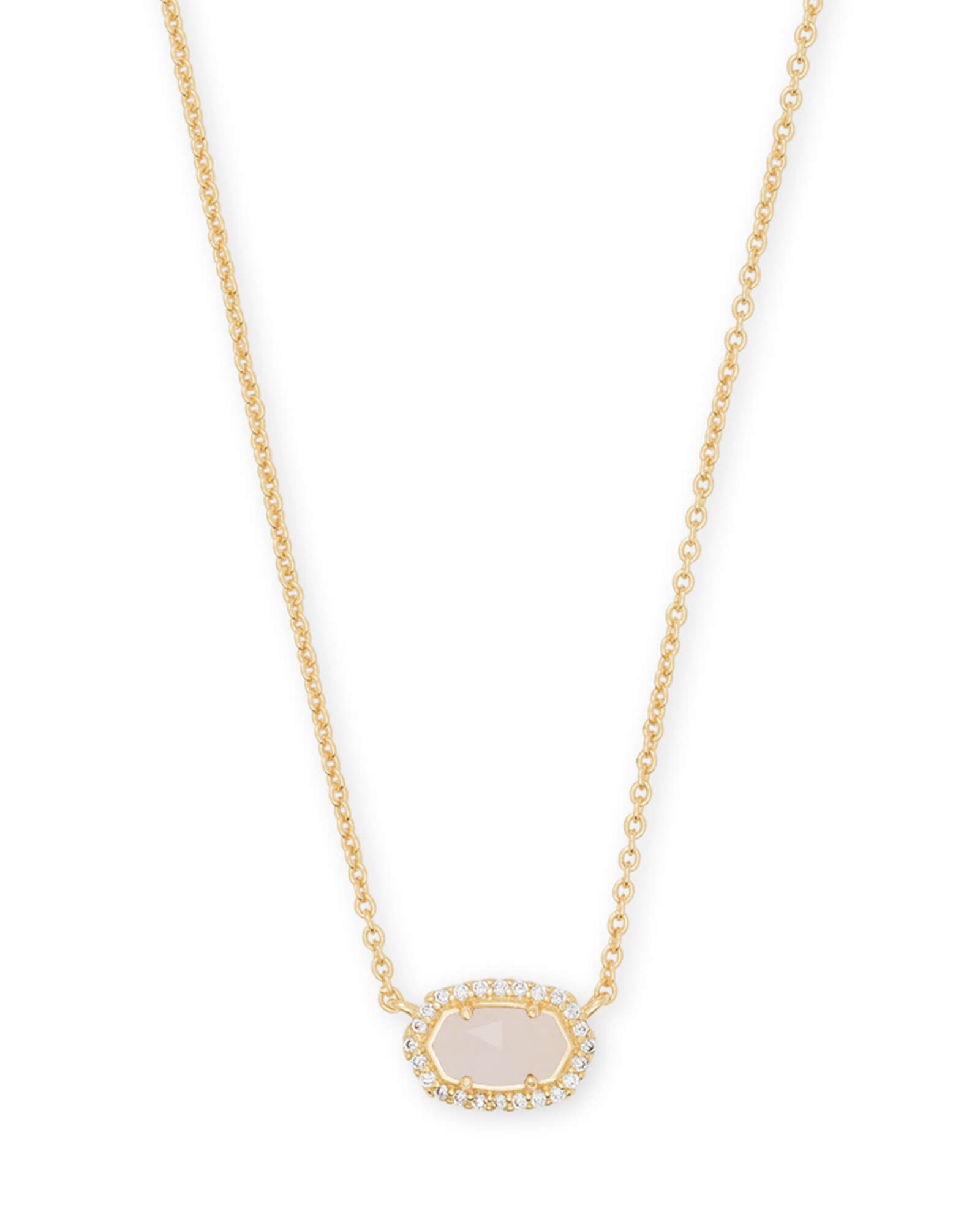 Chelsea Gold Pendant Necklace in Rose Quartz | Kendra Scott
