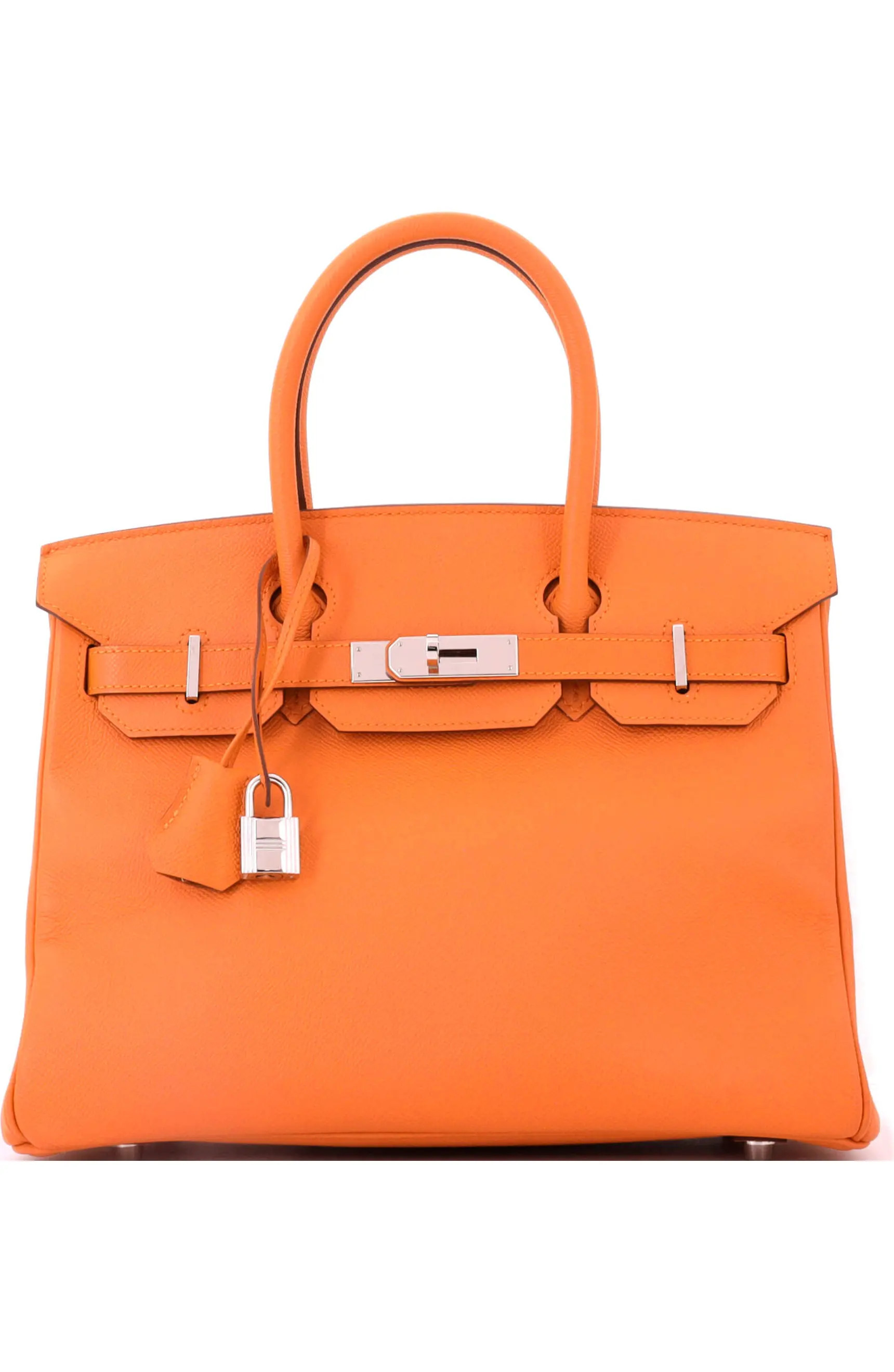 Birkin Handbag Orange Epsom with Palladium Hardware 30 | Nordstrom