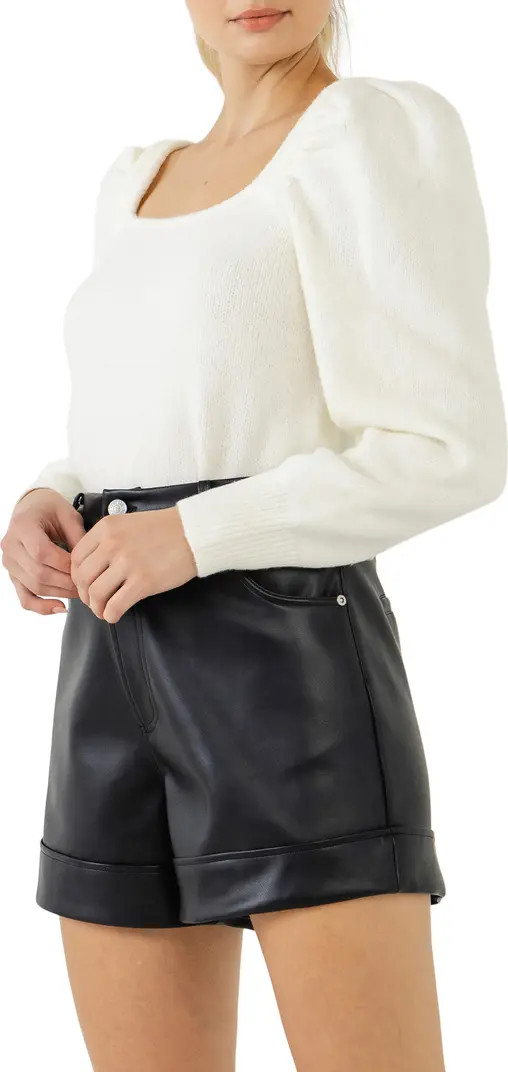 Puff Sleeve Square Neck Sweater | Nordstrom Rack