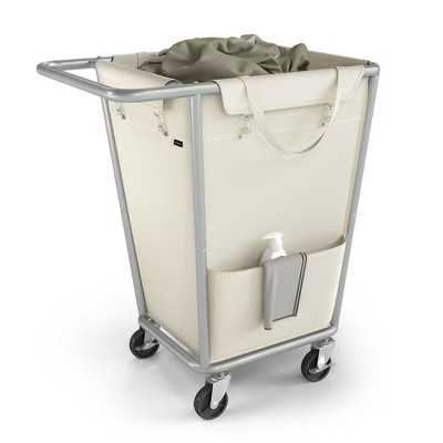 Laundry Basket with Wheels, Removable Bag, Steel Frame, 34.3 Gallons (130 L), White | Target