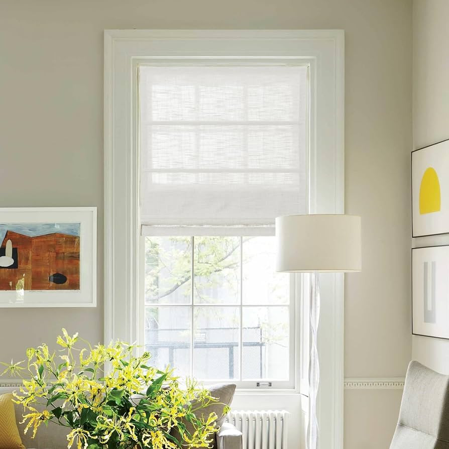 TWOPAGES Cordless Roman Shades Linen Textured Roman Blinds for Windows, Custom Made Room Darkenin... | Amazon (US)