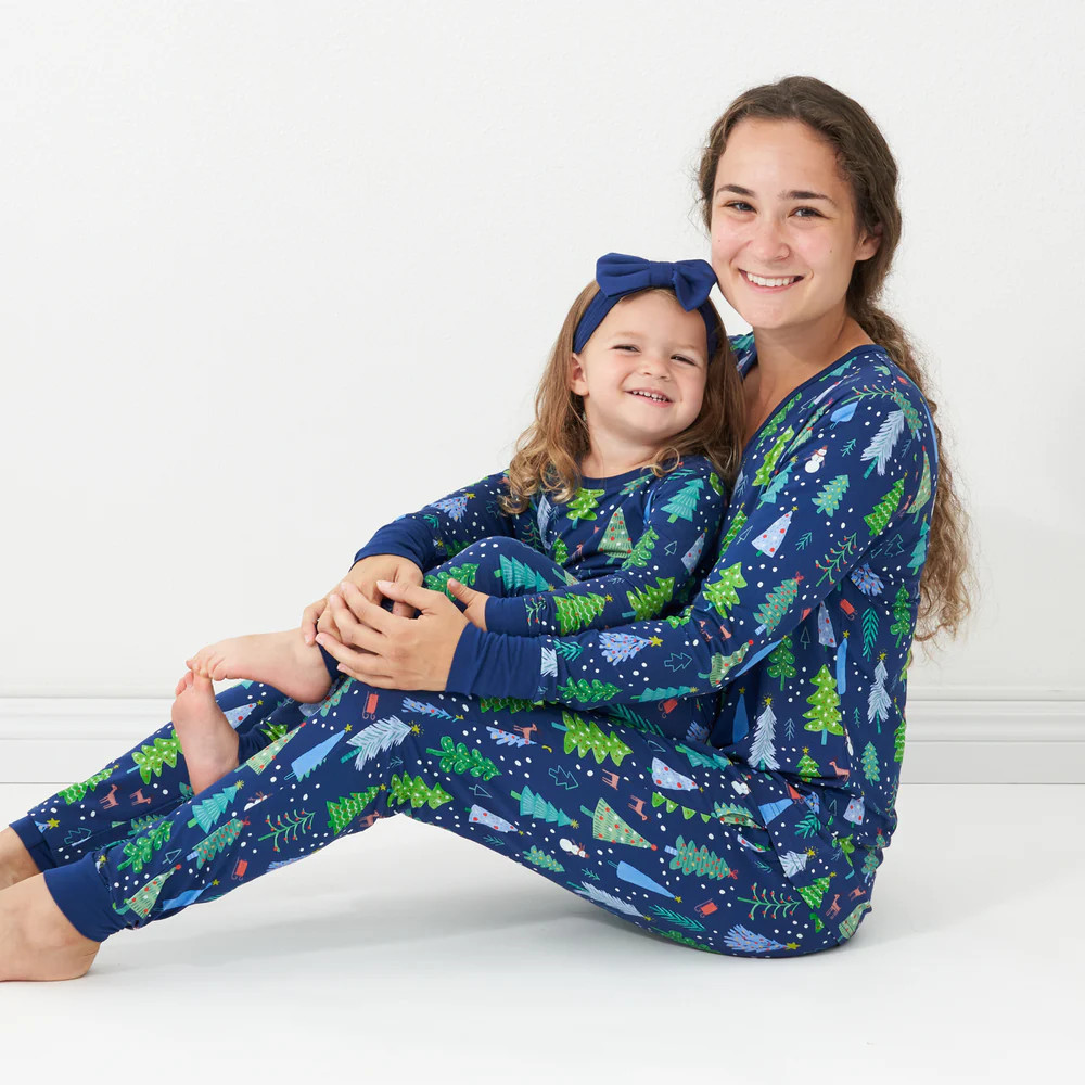 Blue Merry & Bright Women's Pajama Top | Little Sleepies