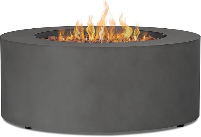 Real Flame Aegean 36" Round Propane or Natural Gas Fire Pit Table, 50,000 BTU, Powder-Coated Stee... | Amazon (US)