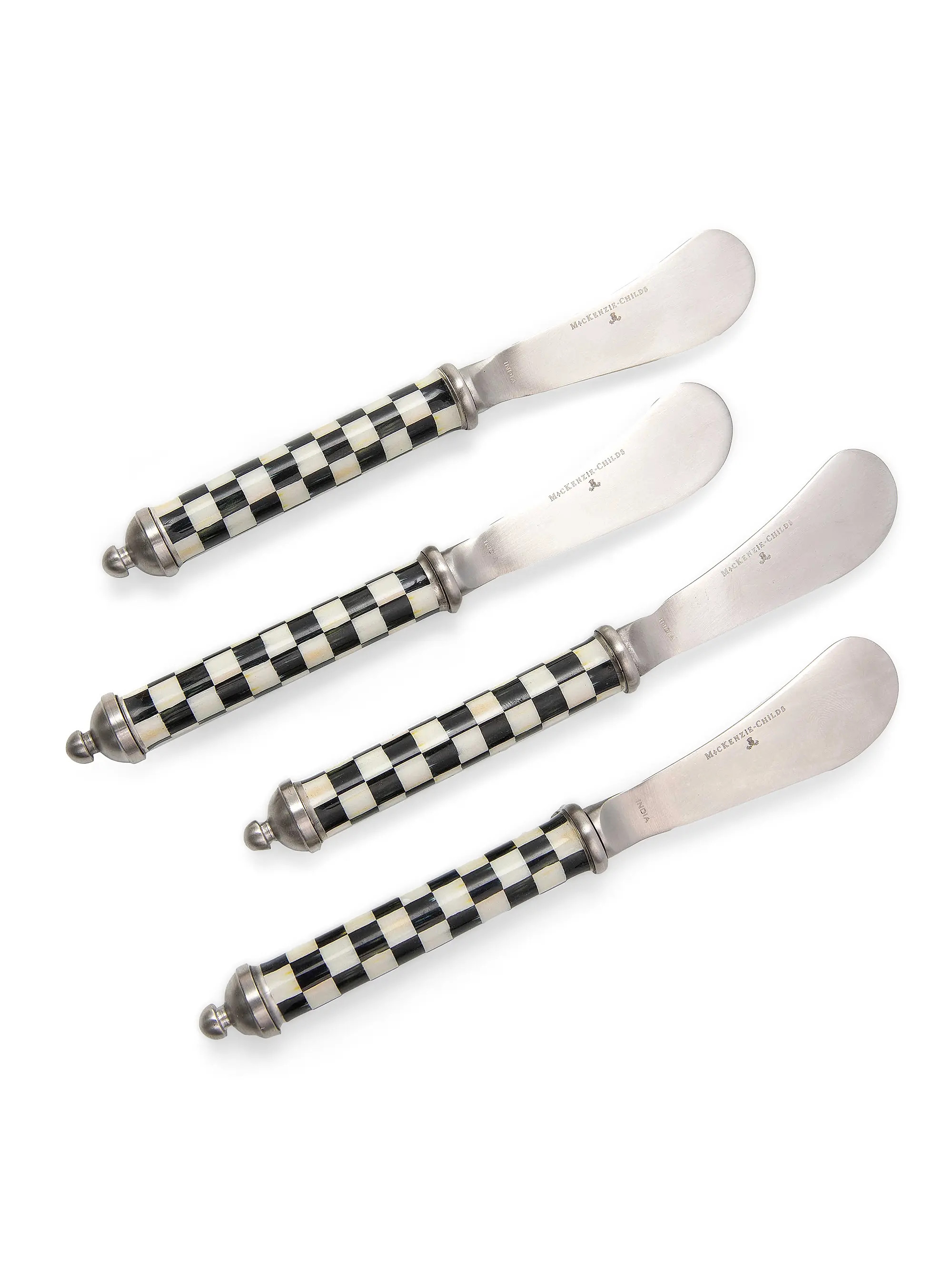 Shop MacKenzie-Childs Supper Club Courtly Check 4-Piece Spreaders Set | Saks Fifth Avenue | Saks Fifth Avenue