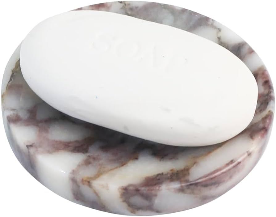 DUANYAN Suitable for bathrooms and Kitchens, Carefully Crafted Glossy Marble soap Dish, Sponge Ho... | Amazon (US)