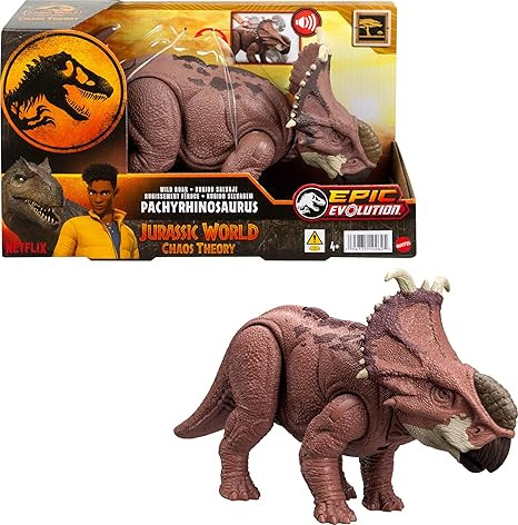 Mattel Jurassic World Wild Roar Pachyrhinosaurus Dinosaur Figure with Continuing Head Strike & Ro... | Amazon (US)