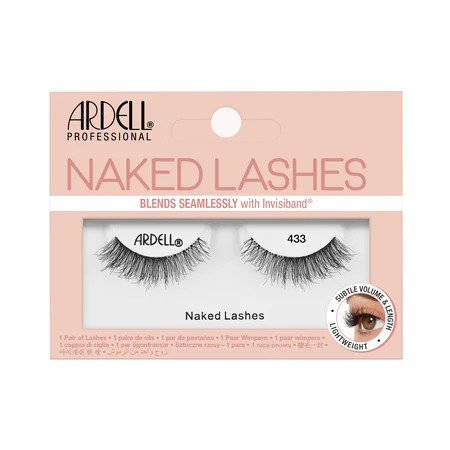 Ardell Naked Lashes Natural 433 with Invisiband Lightweight, Natural False Eyelashes, Soft Volume Strip Lashes, 1 Pair | Walmart (US)