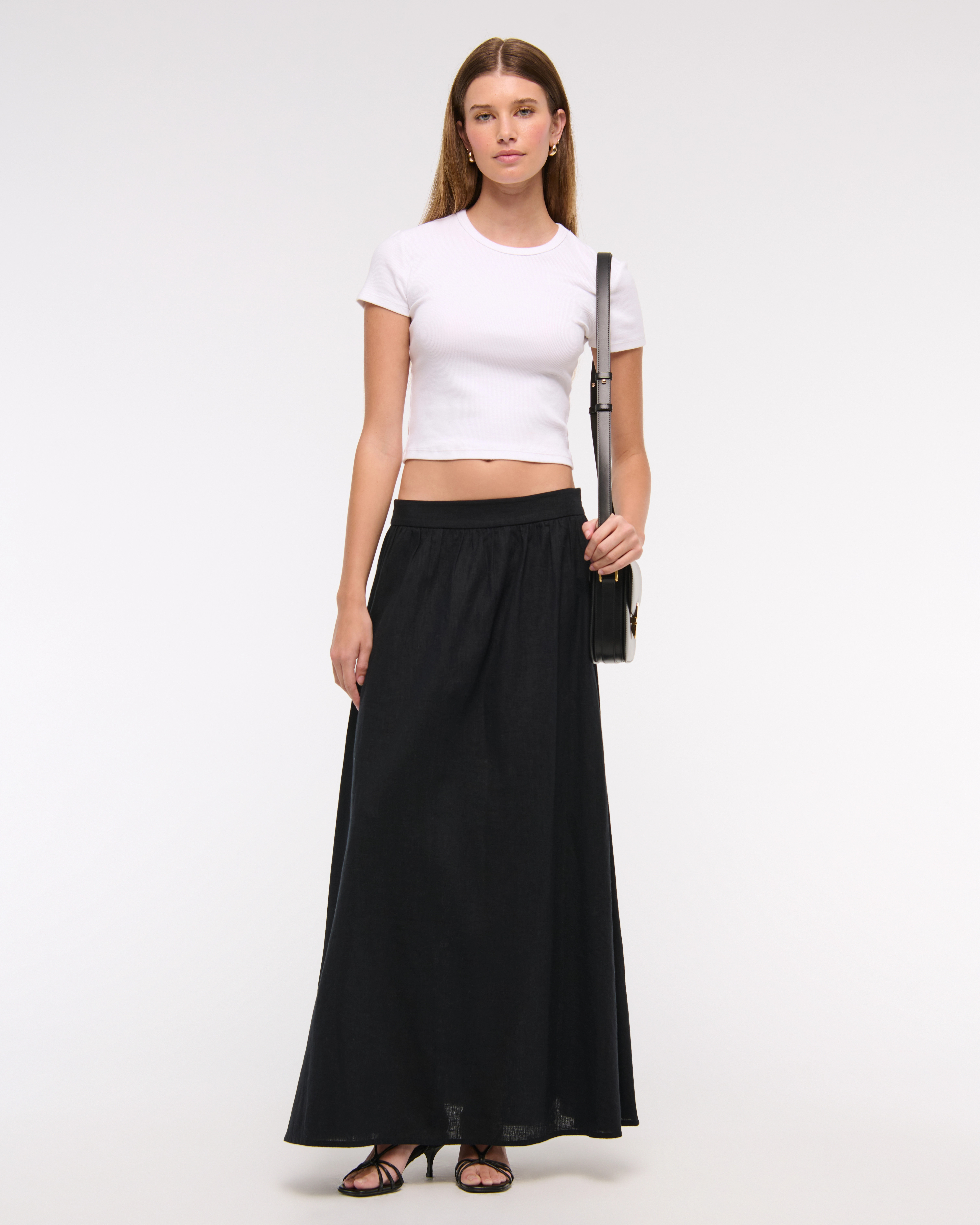 Linen-Blend Maxi Skirt | Abercrombie & Fitch (US)