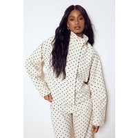 boohoo Women's Polka Dot Jacket in Cream | Size: 10 | Woven | boohoo (US & Canada)