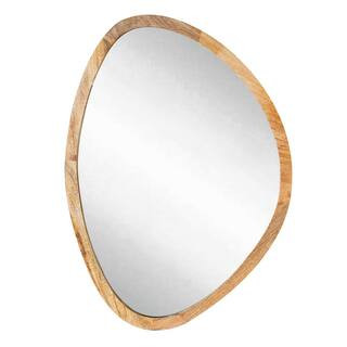 Poly and Bark Medium Irregular Natural Contemporary Mirror (30.5 in. H x 22 in. W) HD-573-NAT | The Home Depot