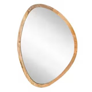 Poly and Bark Medium Irregular Natural Contemporary Mirror (30.5 in. H x 22 in. W) HD-573-NAT | The Home Depot