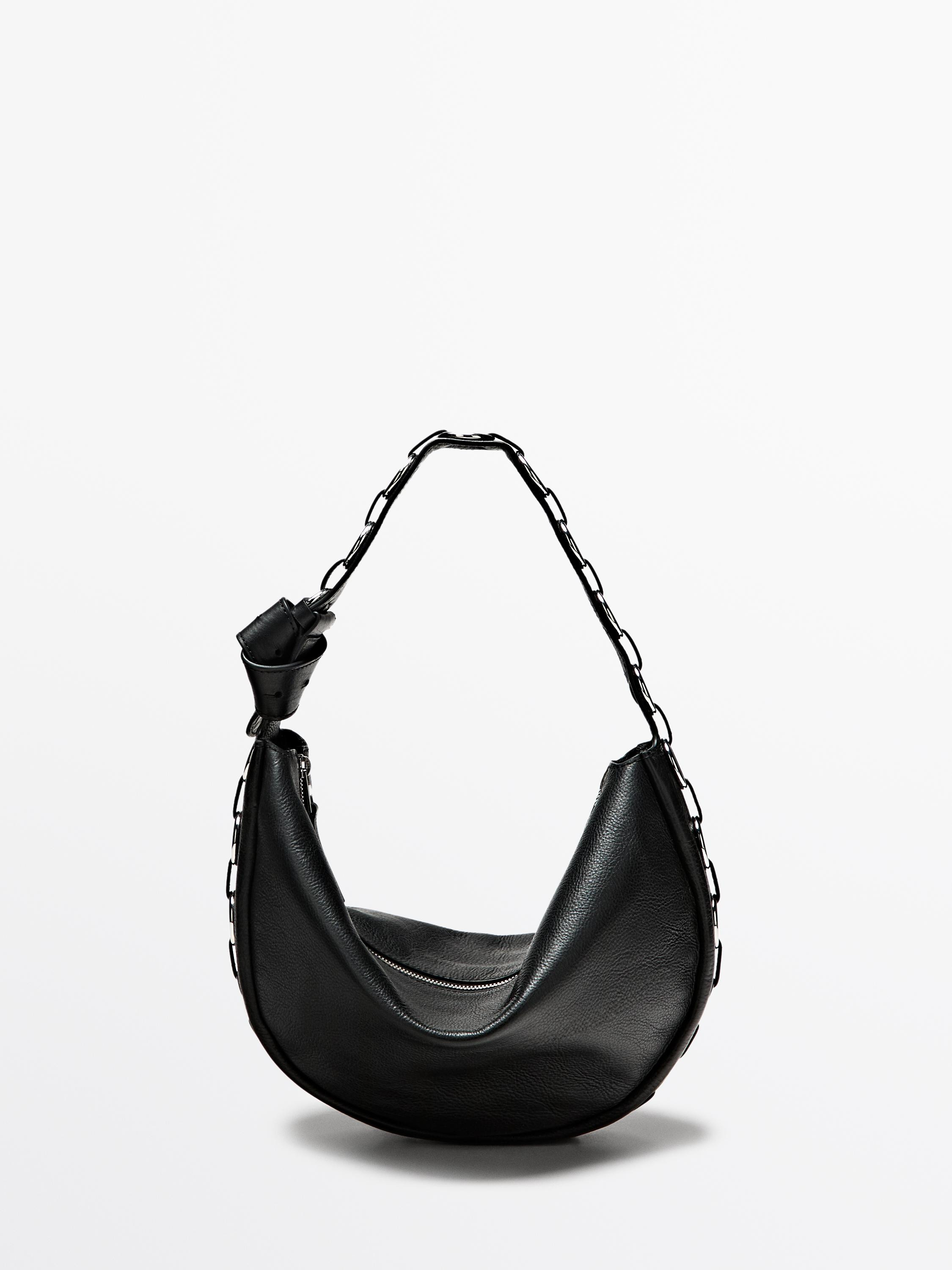 Nappa leather bag with eyelets | Massimo Dutti US