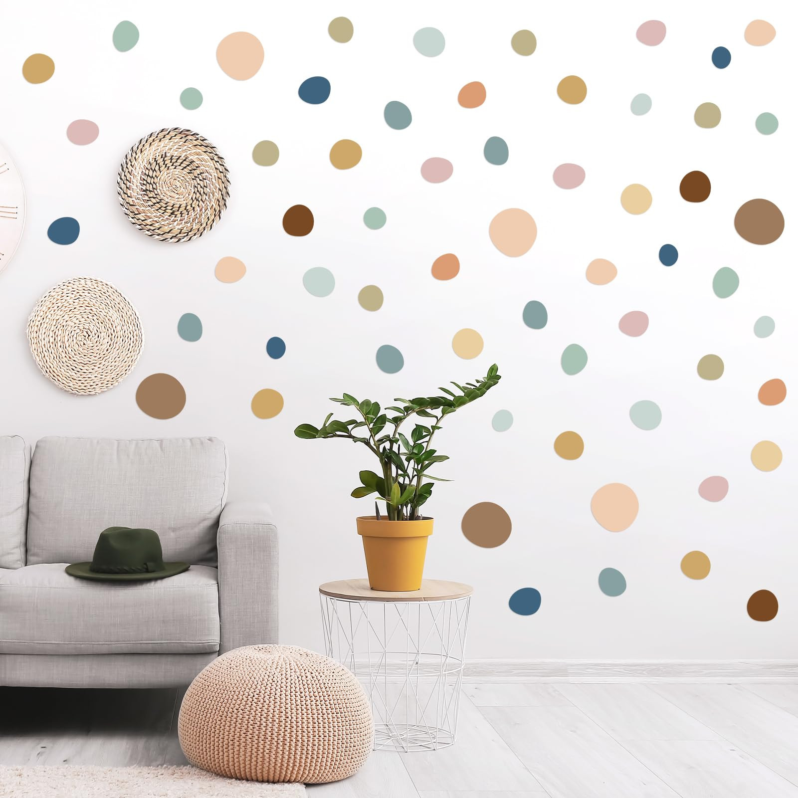 15 Sheet 300 Pcs Irregular Polka Dots Boho Wall Decal Terrazzo Playroom Bedroom Removable Modern ... | Amazon (US)