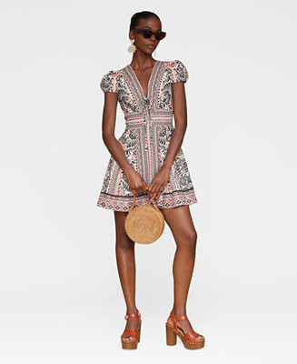 Women's Tie-Front Fit & Flare Dress | Macy's