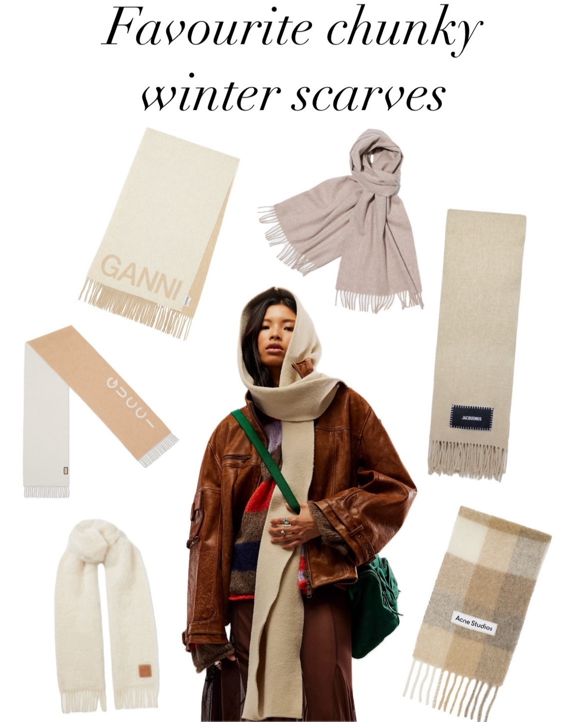 Winter fashion trend - chunky oversized scarves! 
Obsessed with Free People’s hooded scarf (middle) 🙌🏻

Chunky scarf, knit scarf, plaid scarf, neutral scarf, fringe scarf, gift ideas for her, winter accessories 

#LTKHoliday #LTKstyletip #LTKSeasonal