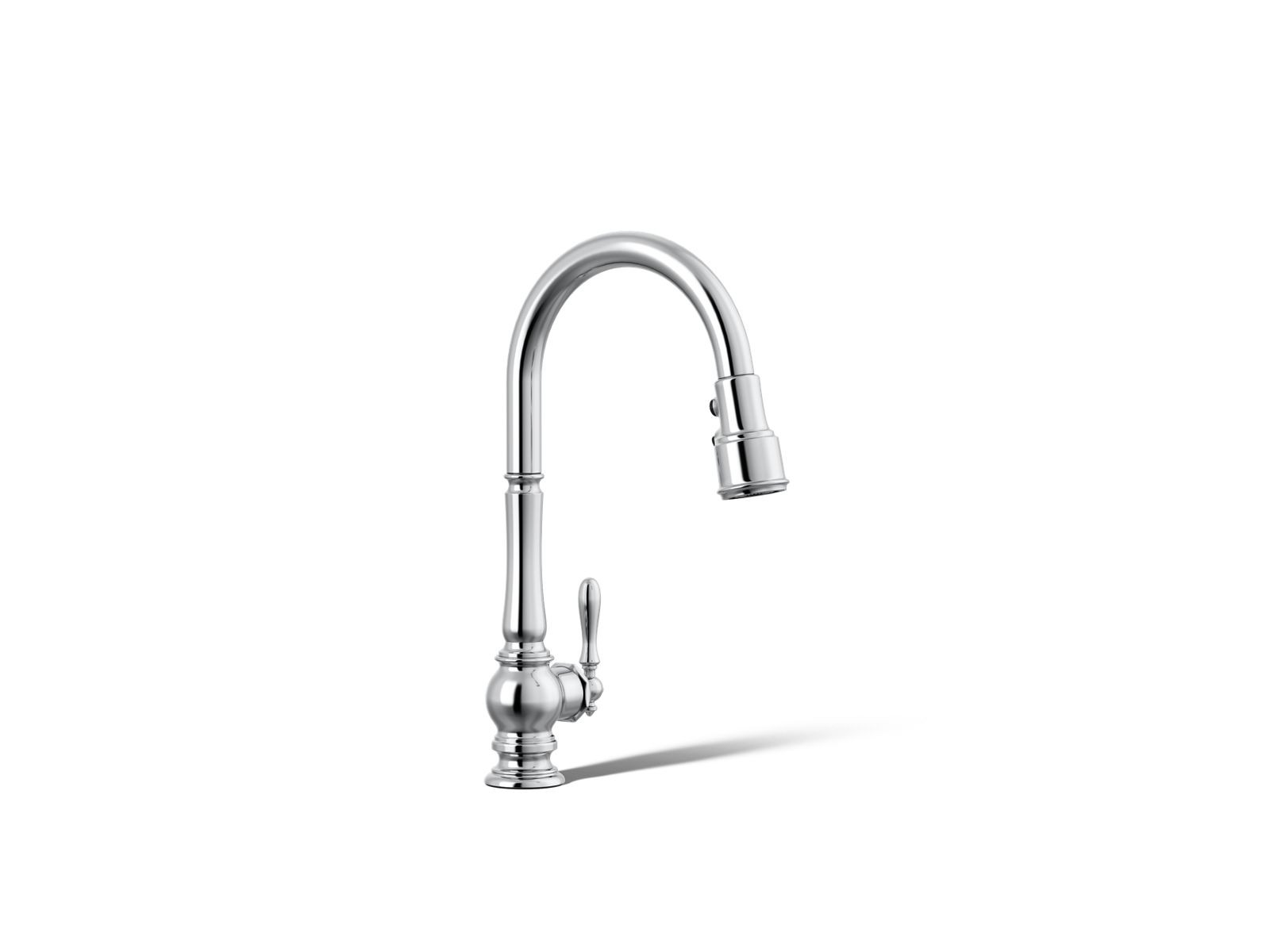 Pull-down kitchen sink faucet with three-function sprayhead | Kohler