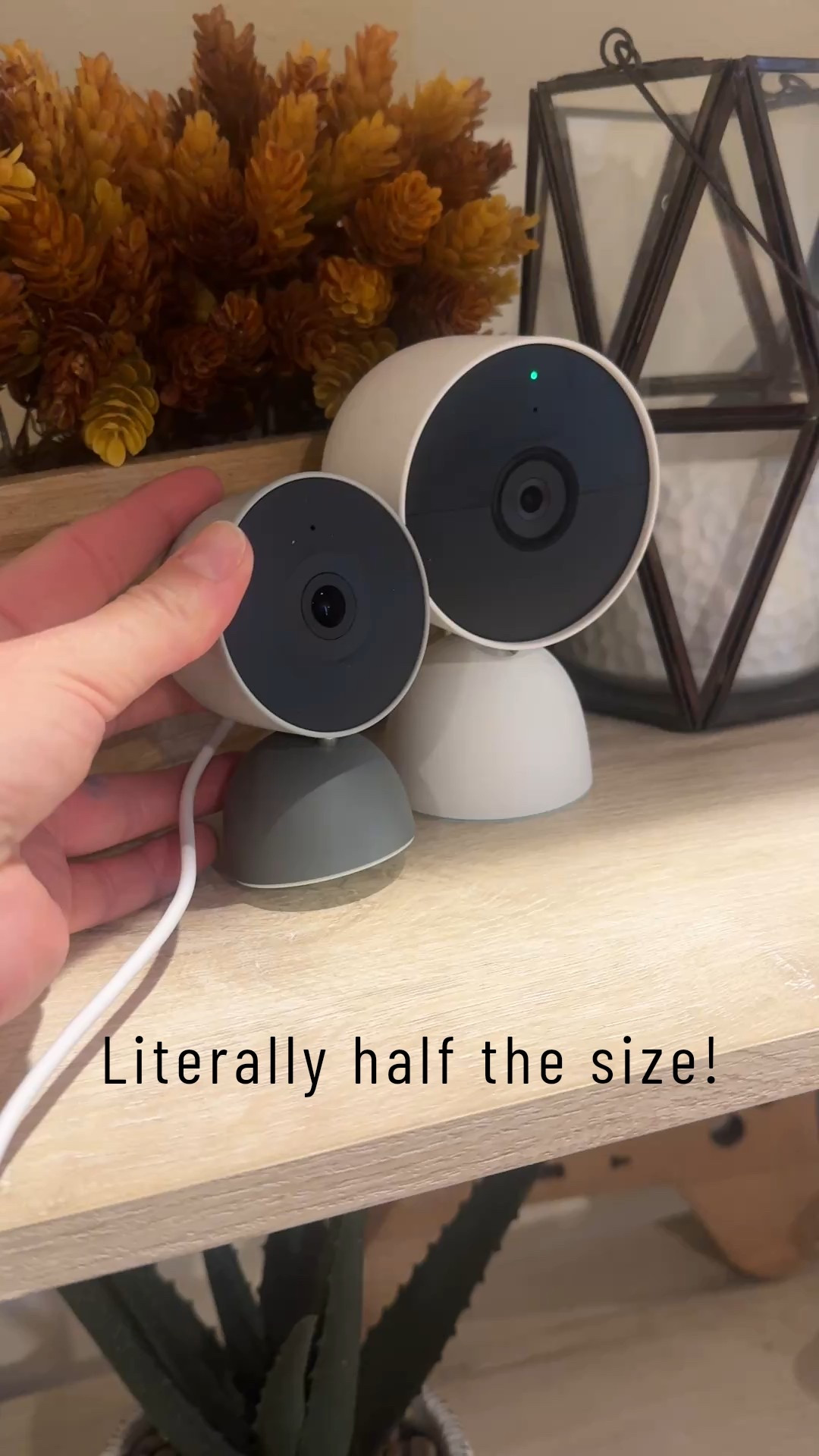 Comparing the new ON SALE indoor google nest cam (“wired” meaning you plug it in) vs the indoor/outdoor battery cam that is currently plugged in on its stand so it’s “wired.” 

Love the new size. LOVE the new colors! Set up is so easy! For someone that has at least 5 alexa echos and a huge echo show, I will only use google nest security products. We also have the doorbell!

They work with our Alexa’s and Alexa show perfectly! 

#salealert #googlenest #homesecurity #cameras 

#LTKFindsUnder100 #LTKHome #LTKSaleAlert

#LTKSaleAlert #LTKHome #LTKKids