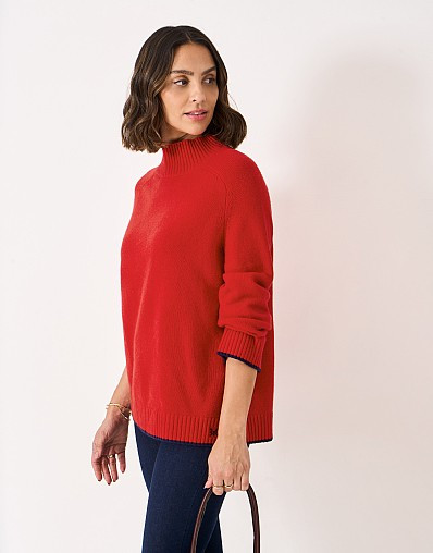 Merino Wool Jumper in Red | Crew Clothing (UK)