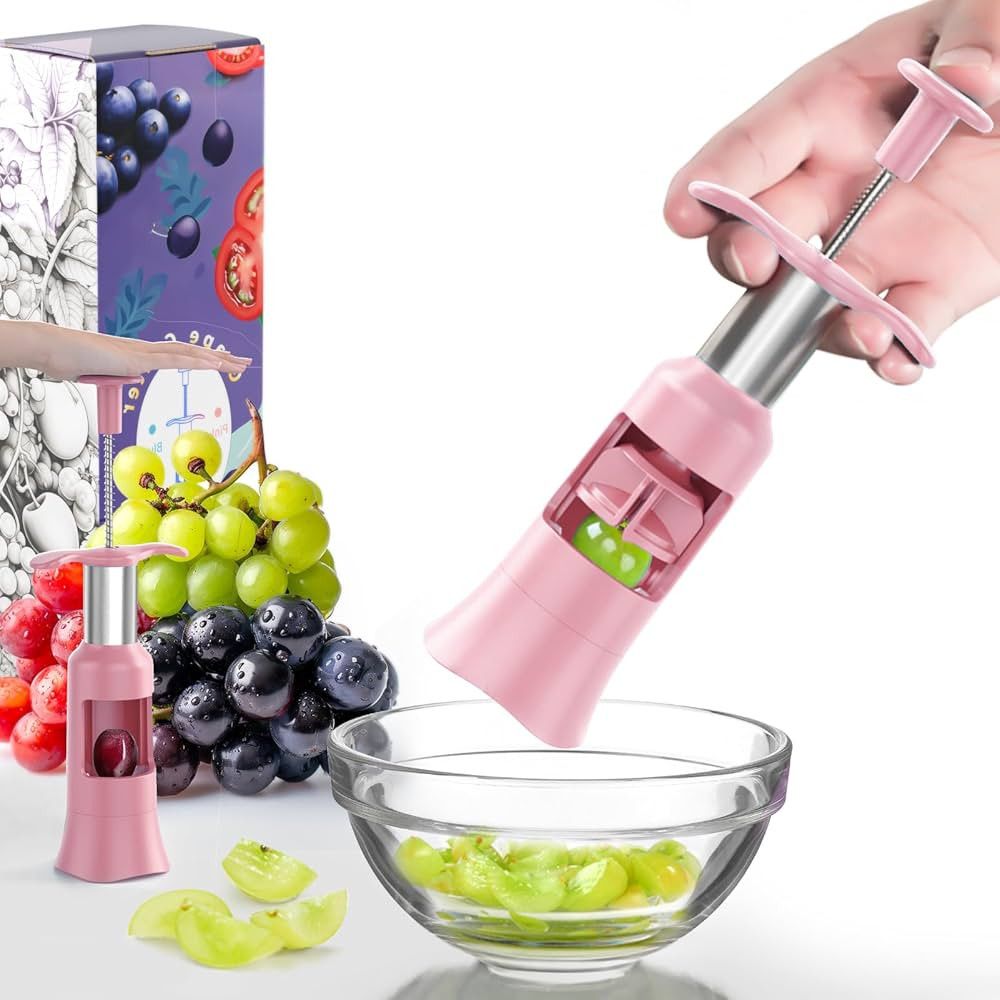 Newness Grape Cutter Tool Grape Slicer for Toddlers 1-3 Stainless Steel Kitchen Gadgets with 2 St... | Amazon (US)