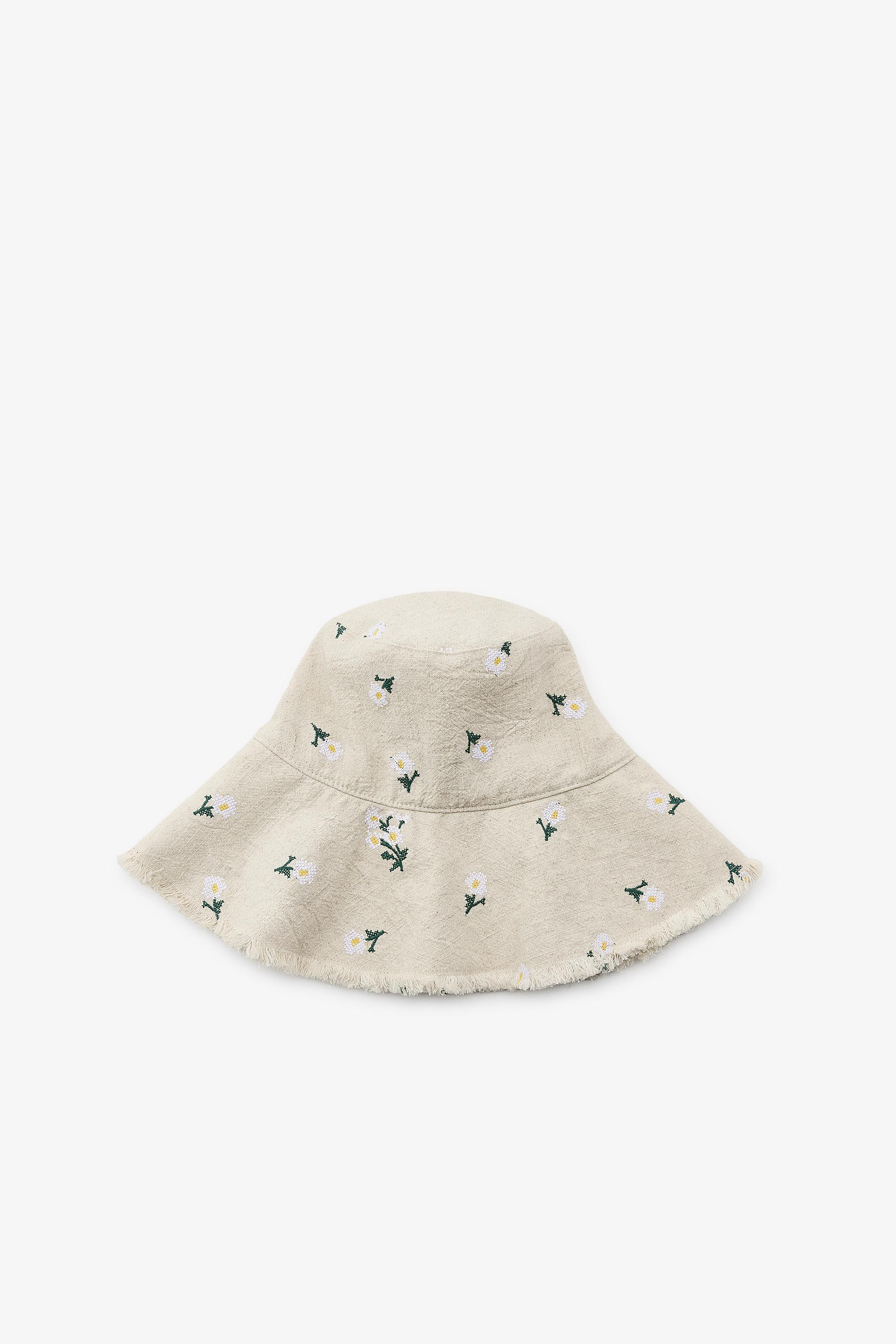 EMBROIDERED FLORAL BUCKET HAT | Zara US