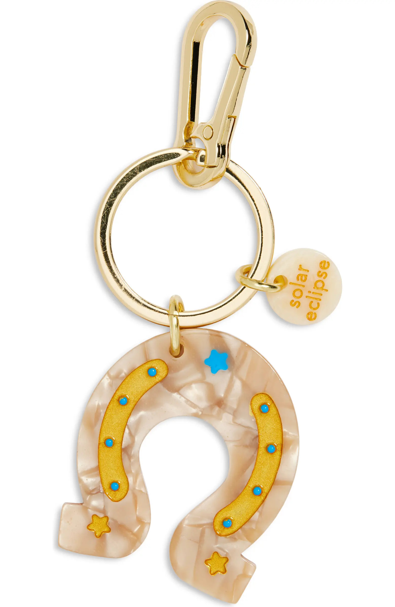 Hand Painted Lucky Horseshoe Key Chain Bag Charm | Nordstrom