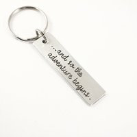 And So The Adventure Begins - Hand Stamped Keychain Retirement Gift Graduation Moving | Etsy (US)