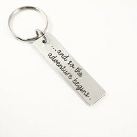And So The Adventure Begins - Hand Stamped Keychain Retirement Gift Graduation Moving | Etsy (US)