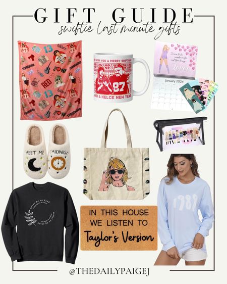 If you have a swiftie in your life you have to still shop for, here are the last minute gifts for the Taylor swift lover. If you have someone who is obsessed with the eras tour, these midnight slippers are perfect and prime. If  they love 1989, then this comfy shirt would be the perfect gift. If you’re a part of a white elephant this taylor swiftmas mug is perfect for that. There are so many perfect last minute gifts for the swiftie on your list. 

Taylor Swift, Swiftie, gifts for her, Taylor SWIFTMAS, 19&9, eras tour 

#LTKSeasonal #LTKGiftGuide #LTKHoliday