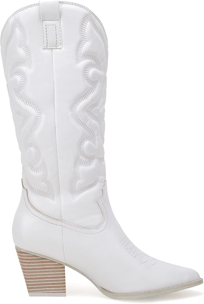 Women's Embroidered Pointed Toe Western Medieval Retro Cowboy Boots By VETASTE | Amazon (US)