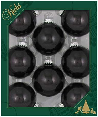 Christmas By Krebs Made in The USA Designer Seamless Glass Christmas Ball Ornaments (Ebony Shine) | Amazon (US)