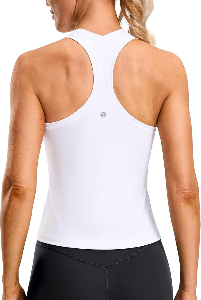 SANTINY Workout Tank Tops for Women Racerback Yoga Gym Tennis Running Athletic Tops Scoop Neck Ti... | Amazon (US)