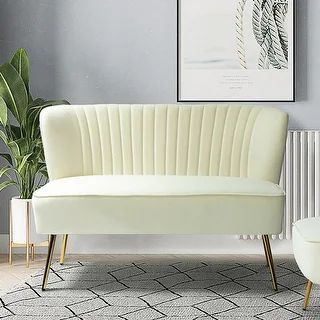 Monica Mid-century Channel Tufted Upholstered Loveseat | Overstock.com Shopping - The Best Deals ... | Bed Bath & Beyond