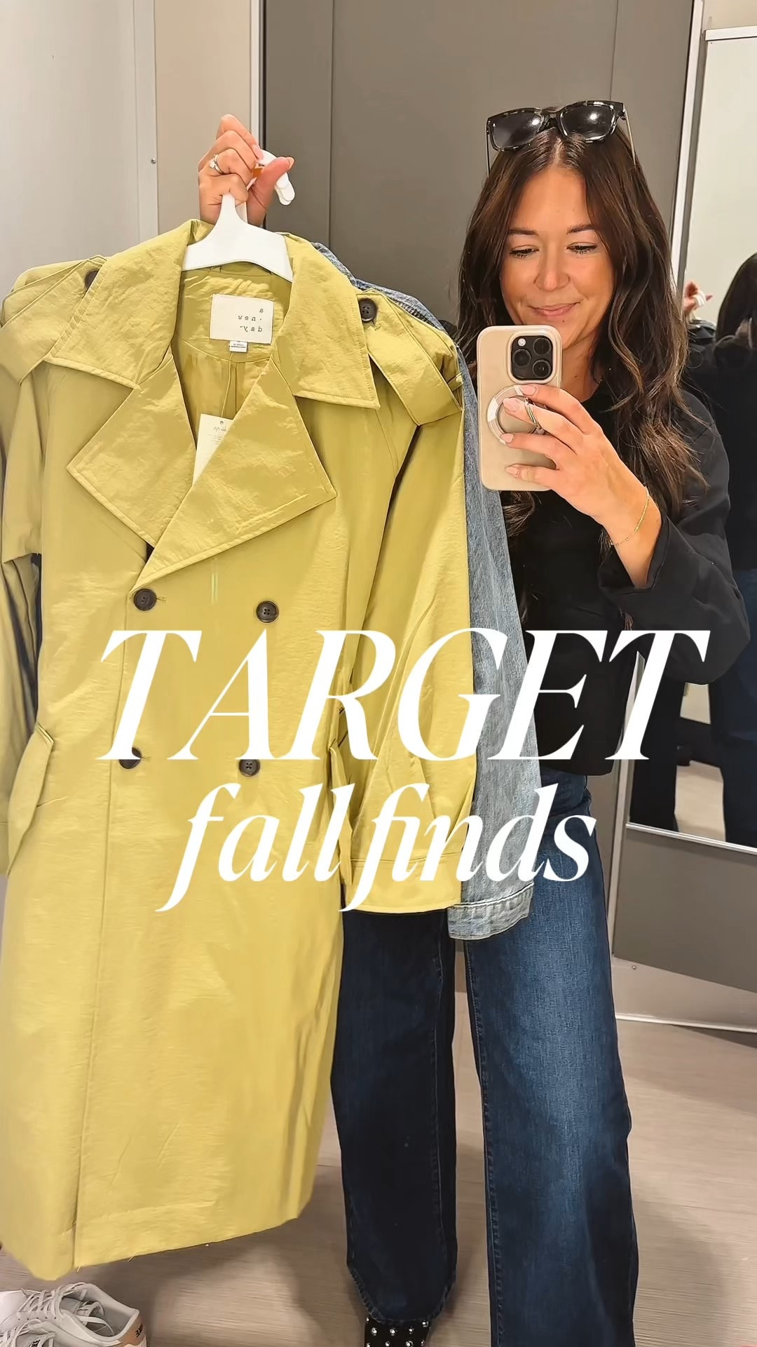 ✨ Target fall finds you need 🍂
 - Everyone needs at least one trench coat this fall
- This black shirt (also available in white) is SO SIMILAR to the Aritzia version
- The comfiest trouser pants now available in a new color! 

Everything runs tts 