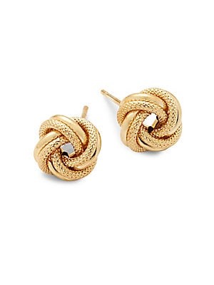 Tex Loveknot 14K Yellow Gold Stud Earrings | Saks Fifth Avenue OFF 5TH