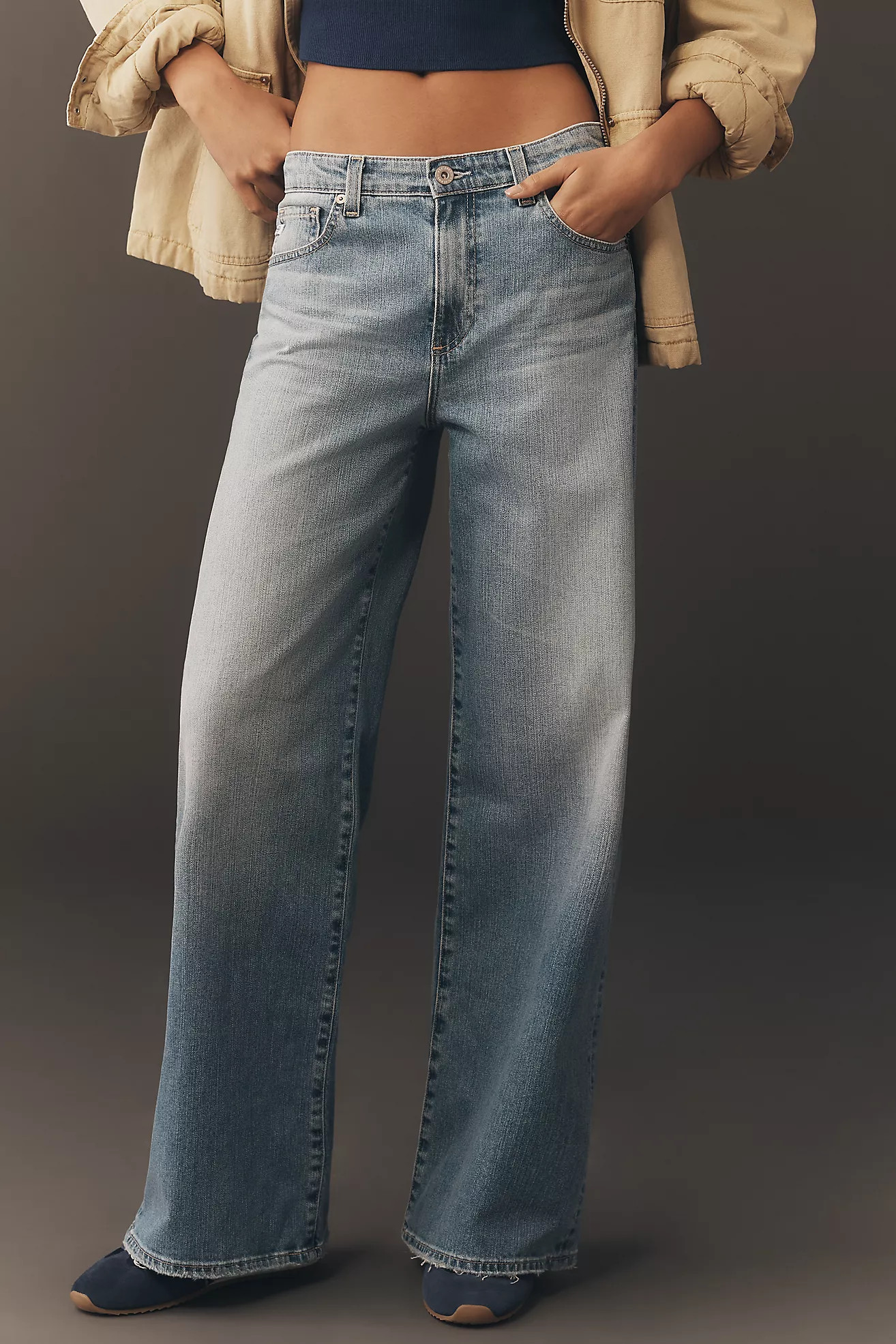 AG Saige Mid-Rise Wide-Leg Jeans | Anthropologie (US)