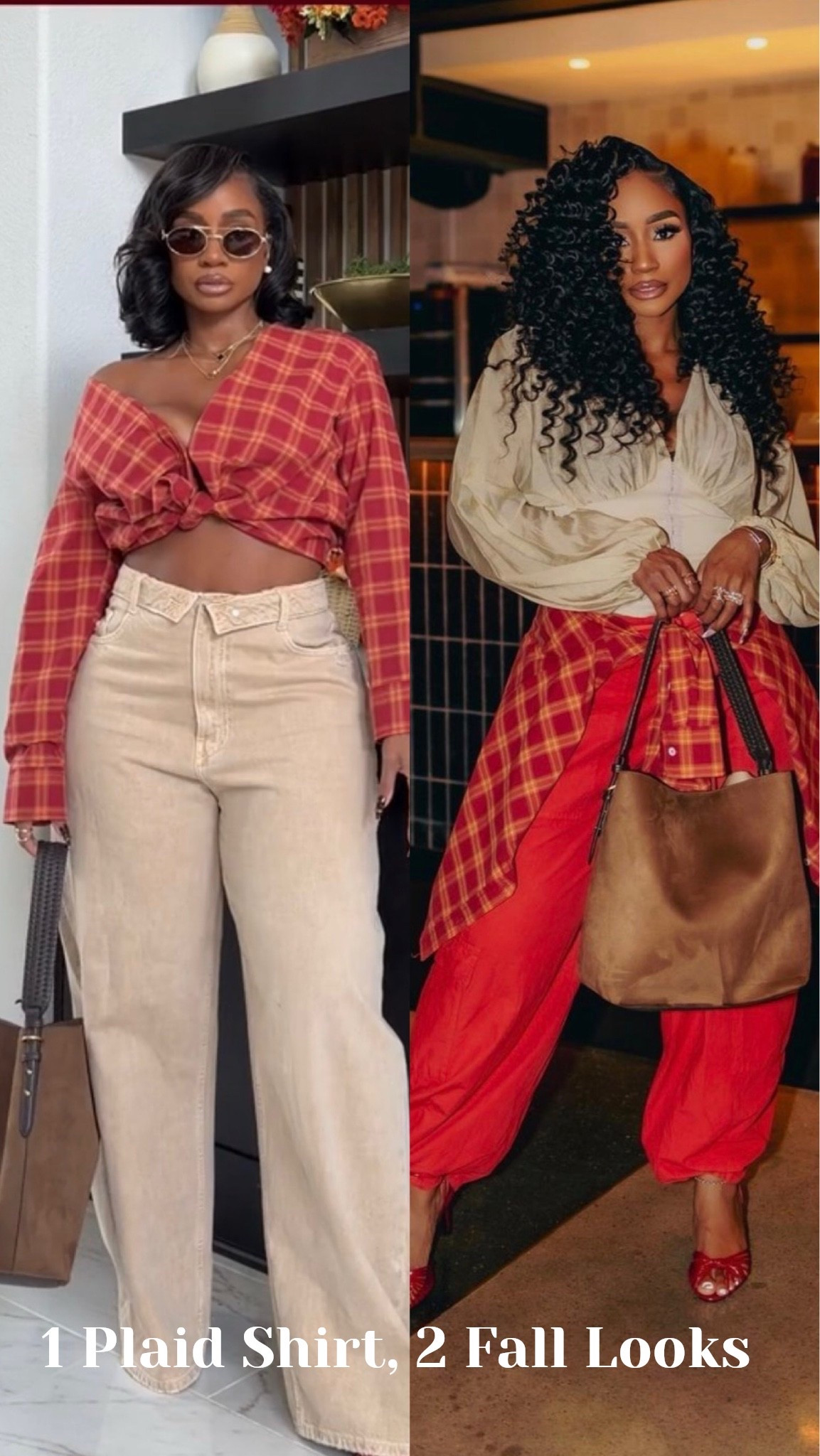 Same shirt and purse styled two different ways! Plaid over shirts are a staple/capsule wardrobe item because they can be worn tons of ways!

#LTKootd #LTKMidsize