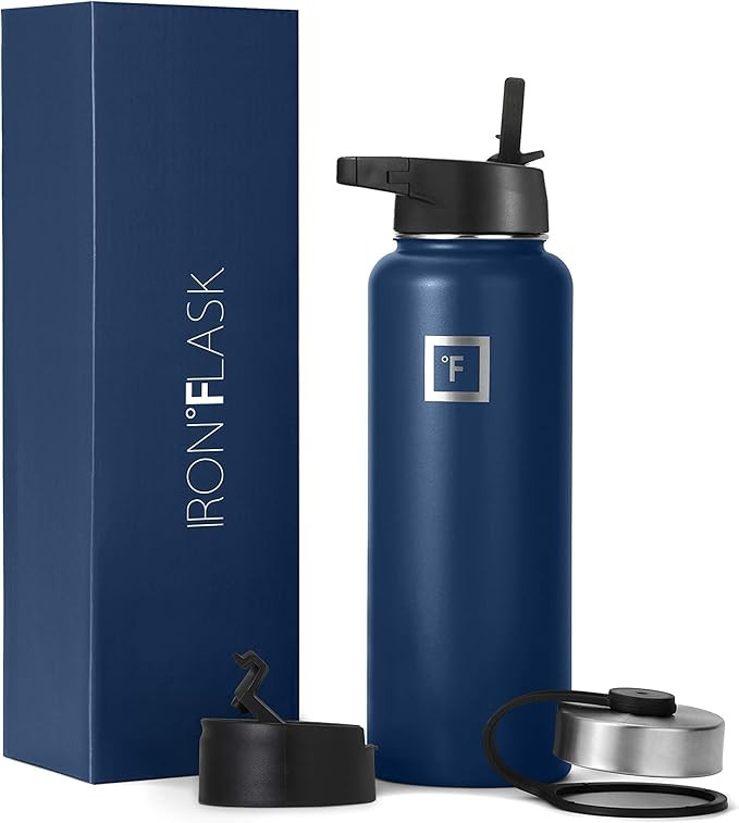 Iron Flask Sports Water Bottle - 40 Oz, 3 Lids (Straw Lid), Leak Proof, Vacuum Insulated Stainles... | Amazon (US)