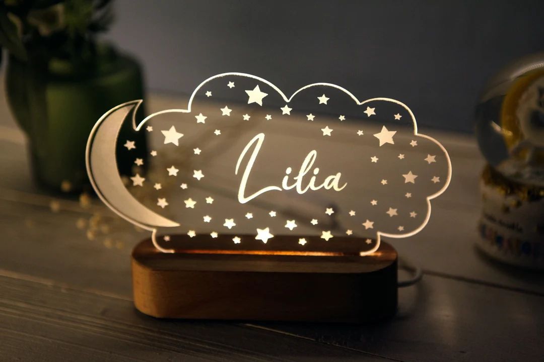 Personalized Night Light Kids Gift Baby Room Decor - Etsy | Etsy (US)