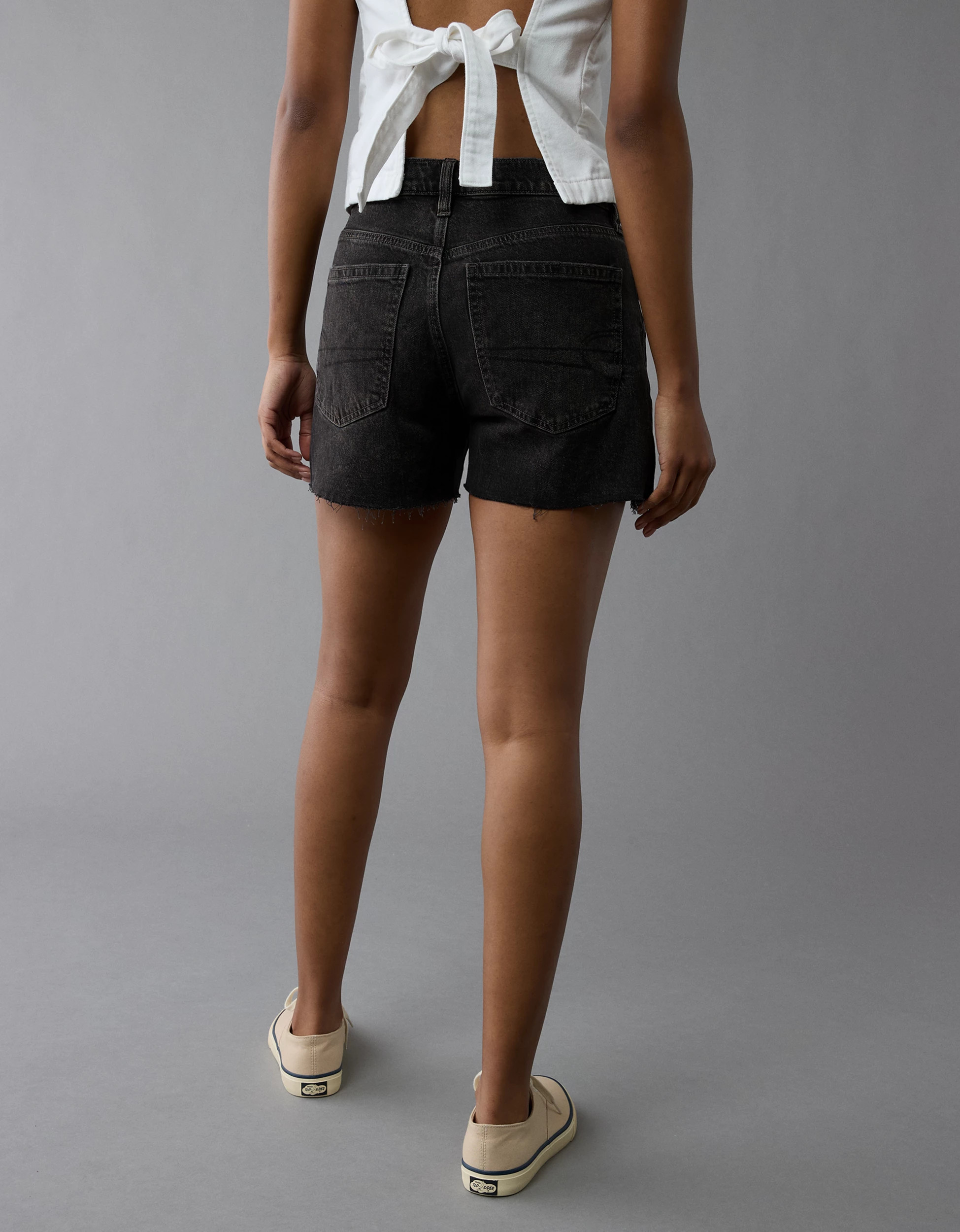 AE Stretch Low-Rise Ex-Boyfriend Denim Short | American Eagle Outfitters (US & CA)