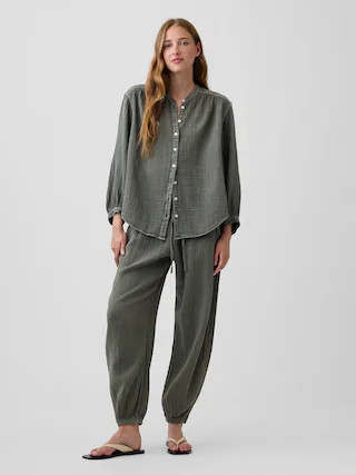 Cotton Gauze Easy Joggers | Gap (US)