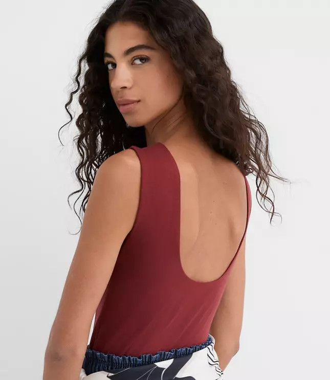 Scoop Back Boatneck Tank Top | LOFT