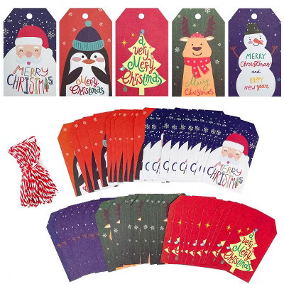 Wrapables Christmas Holiday Gift Tags/Kraft Paper Hang Tags for Gift-Wrapping, Labeling, Package Decoration, (50pcs), Holiday Cheer | Target