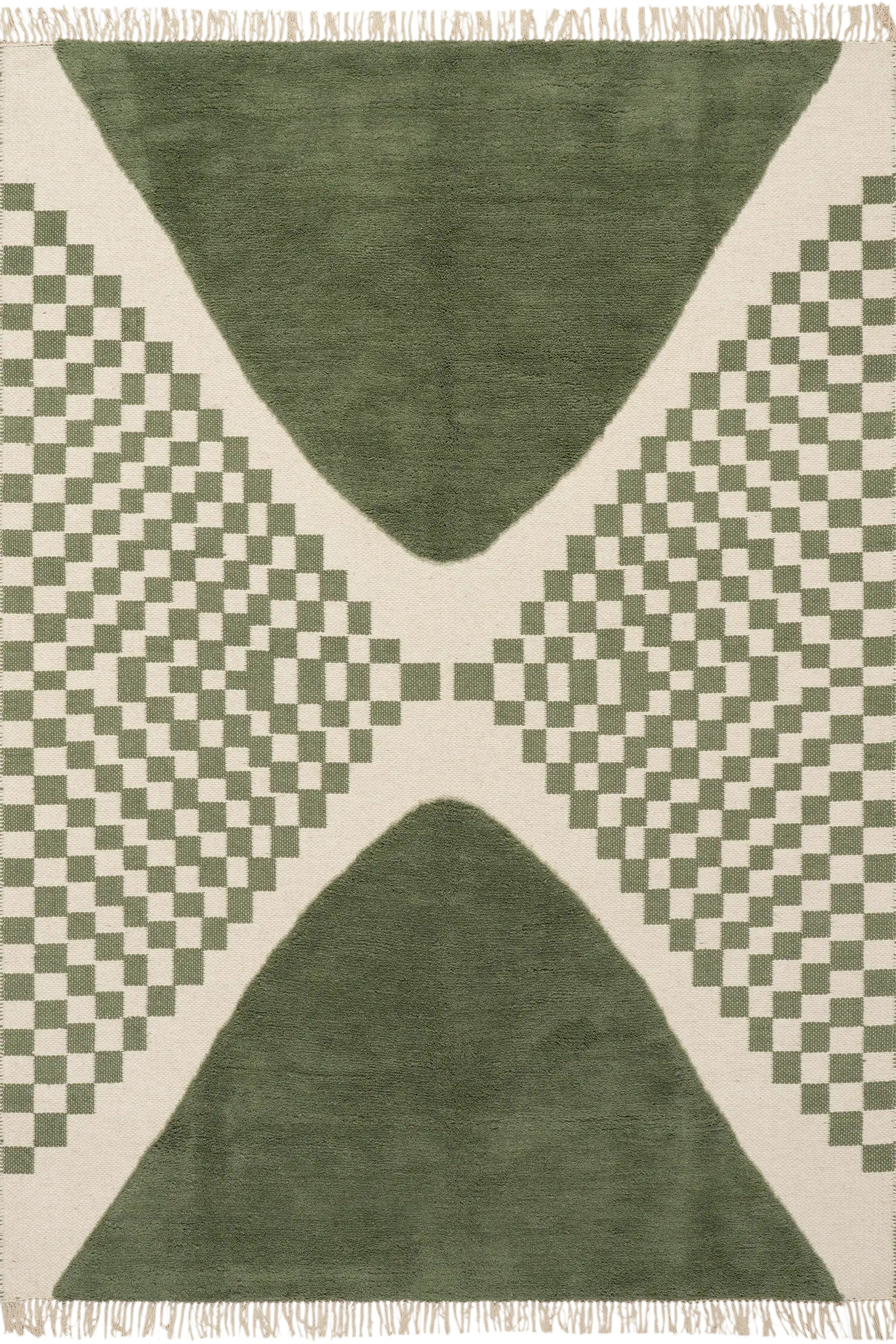 Monda Moroccan Bohemian Hand Woven Rug | Green | Rugs USA
