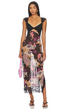 Free People x Intimately FP Suddenly Fine Maxi Slip in Black Combo from Revolve.com | Revolve Clothing (Global)